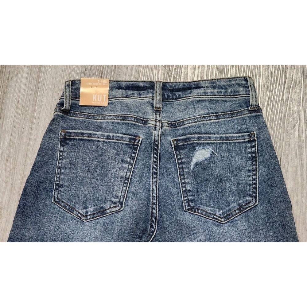 Nwt KUT FROM THE KLOTH Sienna Baggy Boyfriend Crop Jeans In Passion NEW Size 0 - Picture 8 of 16